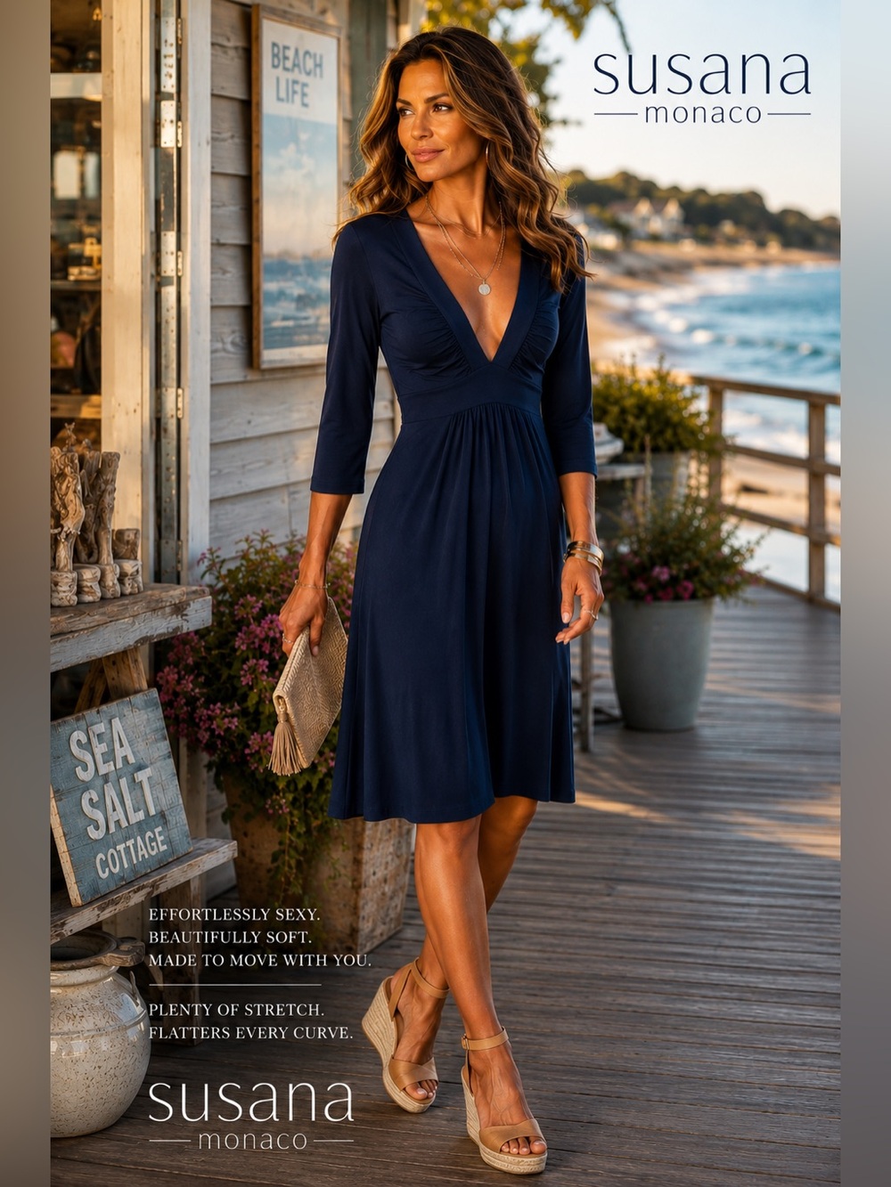 💙Susana Monaco,Sultry,So Soft,Plenty of Stretch,Sexy Low-V,Excellent Condition